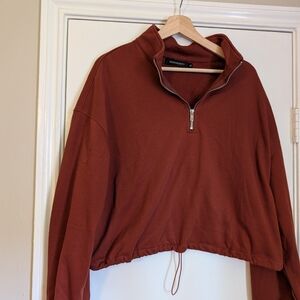 Mossimo Supply Co. Rust Half-Zip Sweater